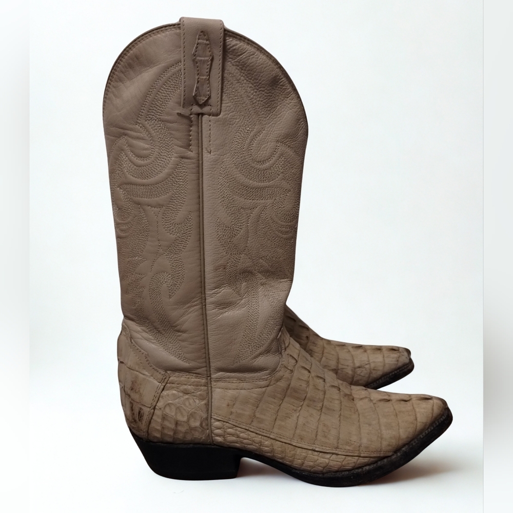 Vintage Crocodile Boots Rare Hornback El General Caiman Boots Men's Size 11